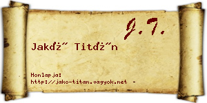Jakó Titán névjegykártya